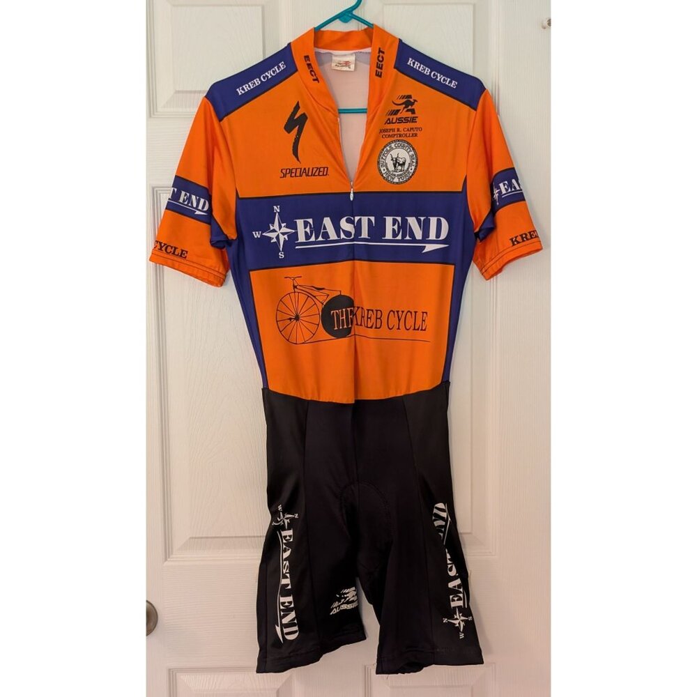 Aussie Cycling Specialized Triathlon Suit Orange/Blue East End Kreb Cycle Large*